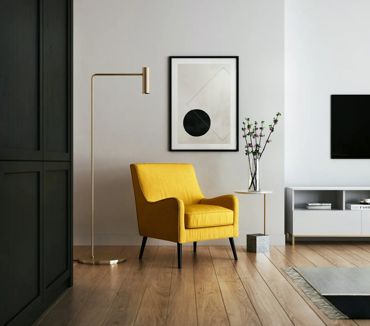 custom interior consultation with material samples, measurements and architectural drawings.